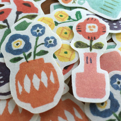 My Series Washi Flake Stickers - Flowers - Techo Treats