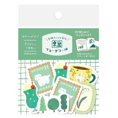 My Series Washi Flake Stickers - Green Series - Furukawa Shiko - Default Title by Techo Treats Stationery