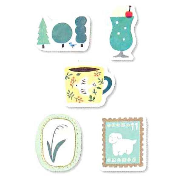 My Series Washi Flake Stickers - Green Series - Furukawa Shiko - Default Title by Techo Treats Stationery