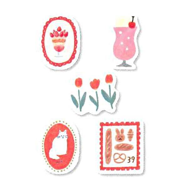 My Series Washi Flake Stickers - Red Series - Furukawa Shiko - Default Title by Techo Treats Stationery