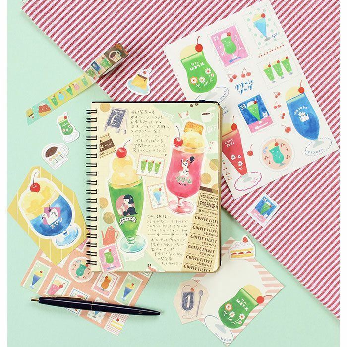 My Series Washi Flake Stickers - Retro Cafe - Furukawa Shiko - Default Title by Techo Treats Stationery