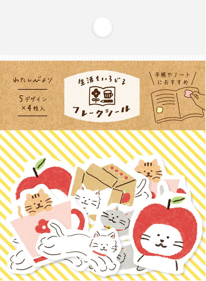 My Series Washi Flake Stickers - Yuruneko - Furukawa Shiko - Default Title by Techo Treats Stationery