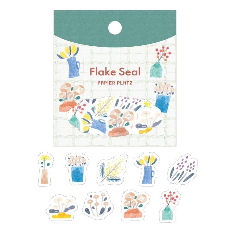 Nakanoemi Flake Seal - Flowers in Vase - Papier Platz - Default Title by Techo Treats Stationery