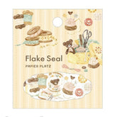 Nakauchi Waka Flake Seal - Bear and Sewing - Papier Platz - Default Title by Techo Treats Stationery