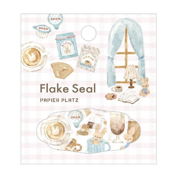 Nakauchi Waka Flake Seal - Rabbit and Coffee - Papier Platz - Default Title by Techo Treats Stationery