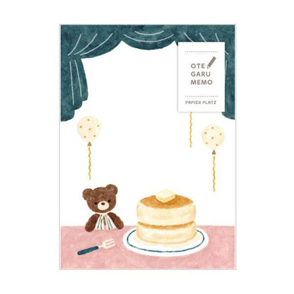 Nakauchi Waka Otegaru Simple Memo - Bear and Sweets - Techo Treats