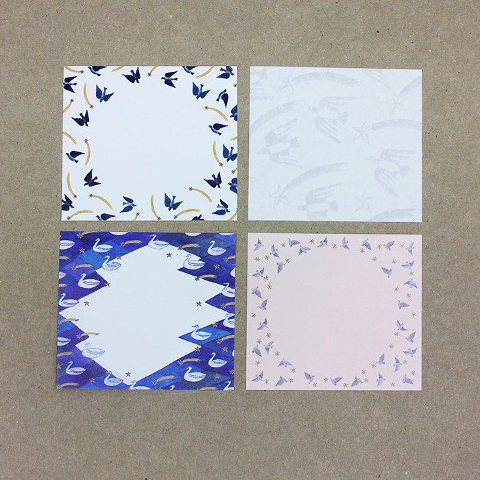 Nishishuku Block Memo with Mino Watermark Japanese Paper - Bird - Techo Treats