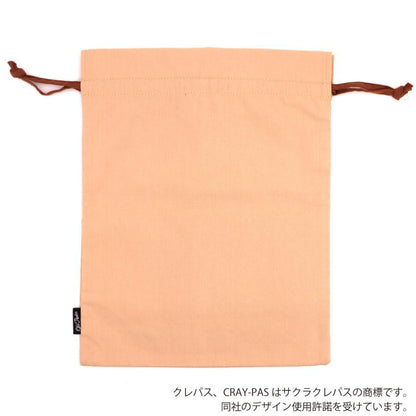 Old Resta Color Cotton Pouch (Size L) - Sakura (Cray-pas Pattern) - Komamono Lab - Default Title by Techo Treats Stationery