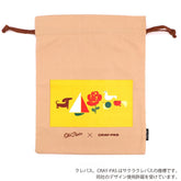 Old Resta Color Cotton Pouch (Size L) - Sakura (Cray-pas Pattern) - Techo Treats