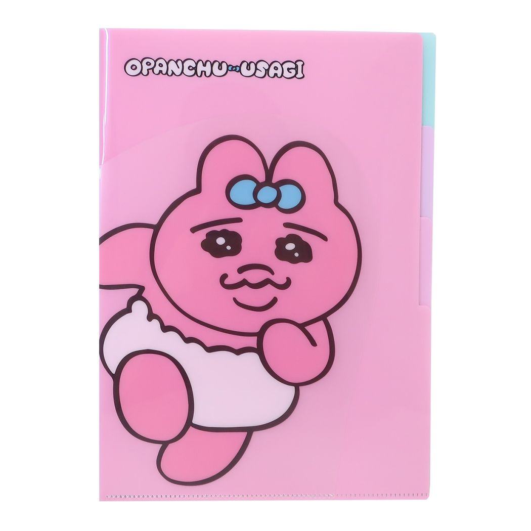 Opanchu Usagi Panty Rabbit A4 Clear Folder with Die-cut Flap - Run - KAMIO JAPAN - Default Title by Techo Treats Stationery
