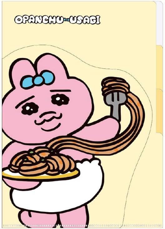 Opanchu Usagi Panty Rabbit A4 Clear Folder with Die-cut Flap - Spaghetti - KAMIO JAPAN - Default Title by Techo Treats Stationery