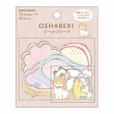 OSHABERI Speech Bubble Flake Stickers - Cat - KAMIO JAPAN - Default Title by Techo Treats Stationery