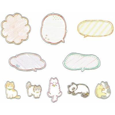 OSHABERI Speech Bubble Flake Stickers - Cat - KAMIO JAPAN - Default Title by Techo Treats Stationery