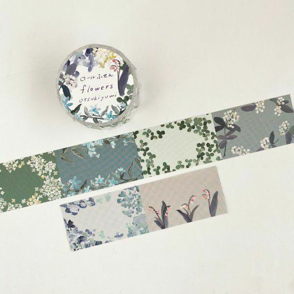 otsukiyumi Roll Sticky Notes - flowers - TEGAMISHA - Default Title by Techo Treats Stationery