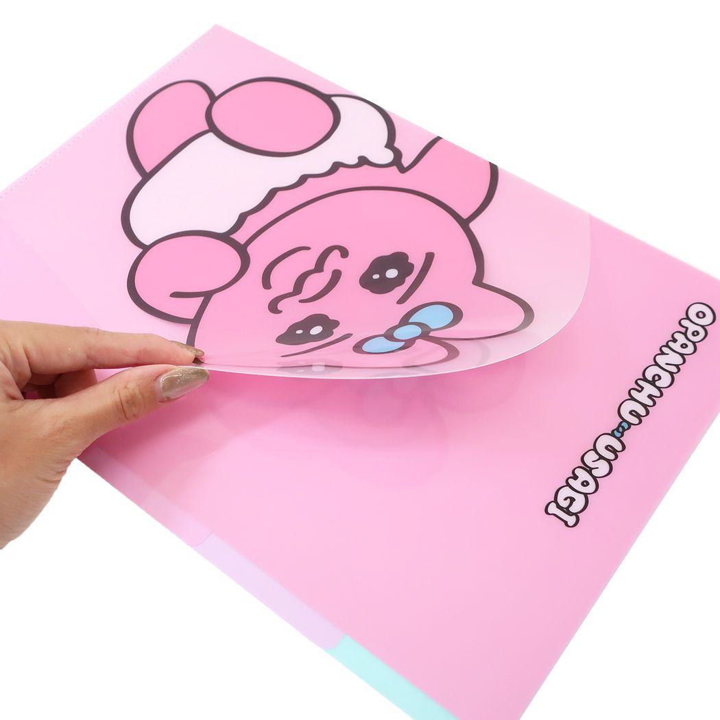 Panty Rabbit A4 Clear Folder with Die-cut Flap - Run - Techo Treats