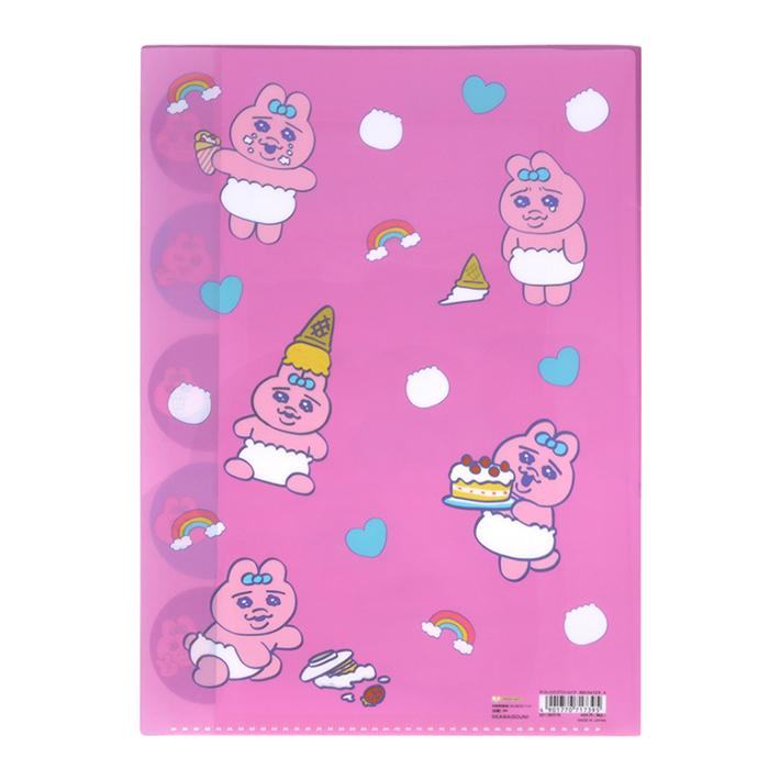 Panty Rabbit A4 Die-cut Clear Folder 5P (A) - Techo Treats