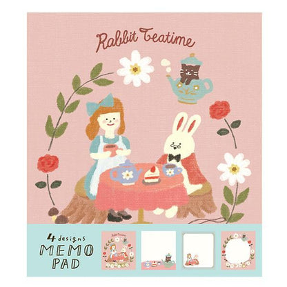 Paper Hill Bookstore Memo Pad - Rabbit Teatime - Furukawa Shiko - Default Title by Techo Treats Stationery