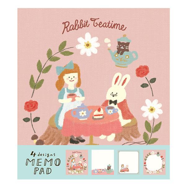 Paper Hill Bookstore Memo Pad - Rabbit Teatime - Techo Treats