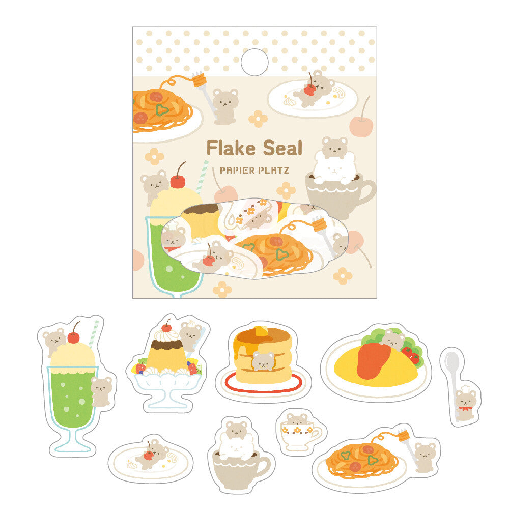 Papier Flake Seal - Bear Cafe - Papier Platz - Default Title by Techo Treats Stationery