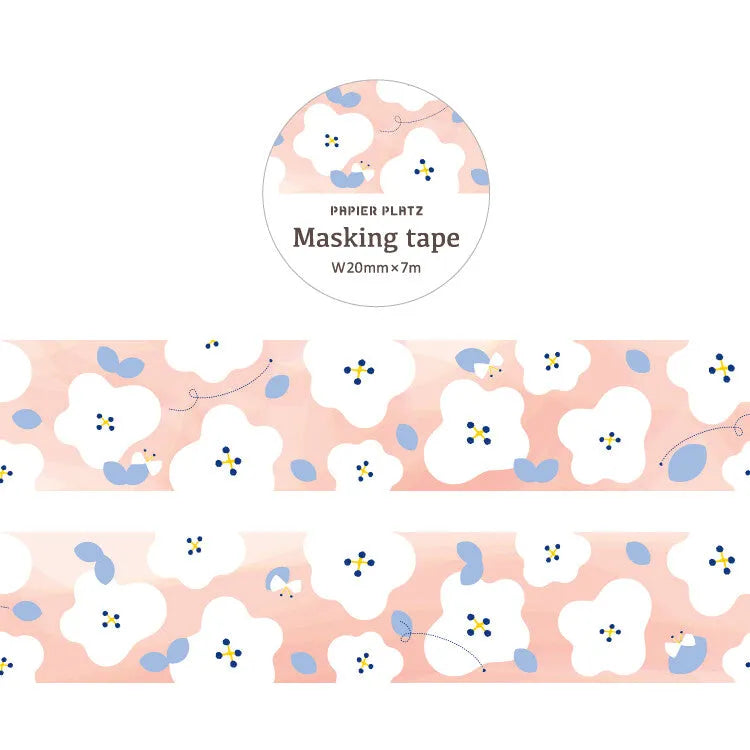 Papier Masking Tape - Flower - Papier Platz - Default Title by Techo Treats Stationery