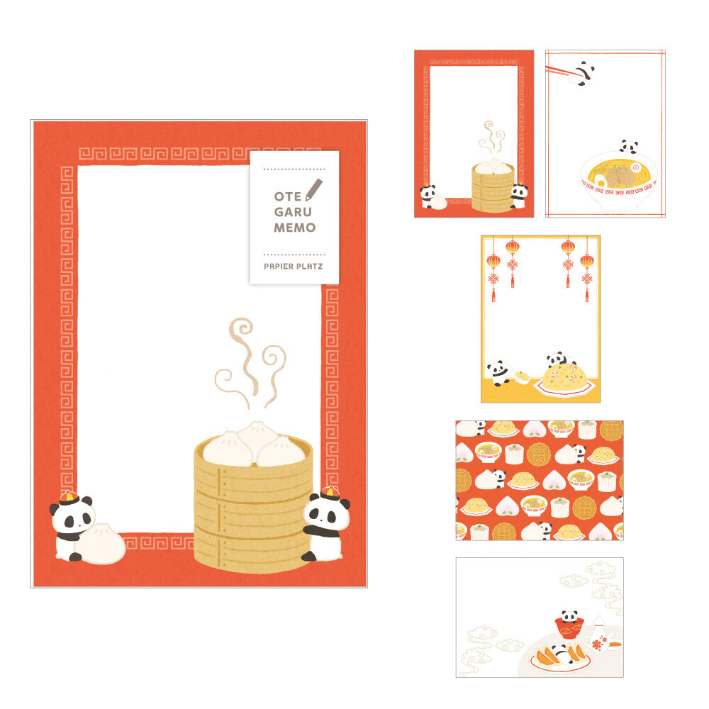 Papier OTEGARU MEMO - Panda and Chinese Food - Techo Treats