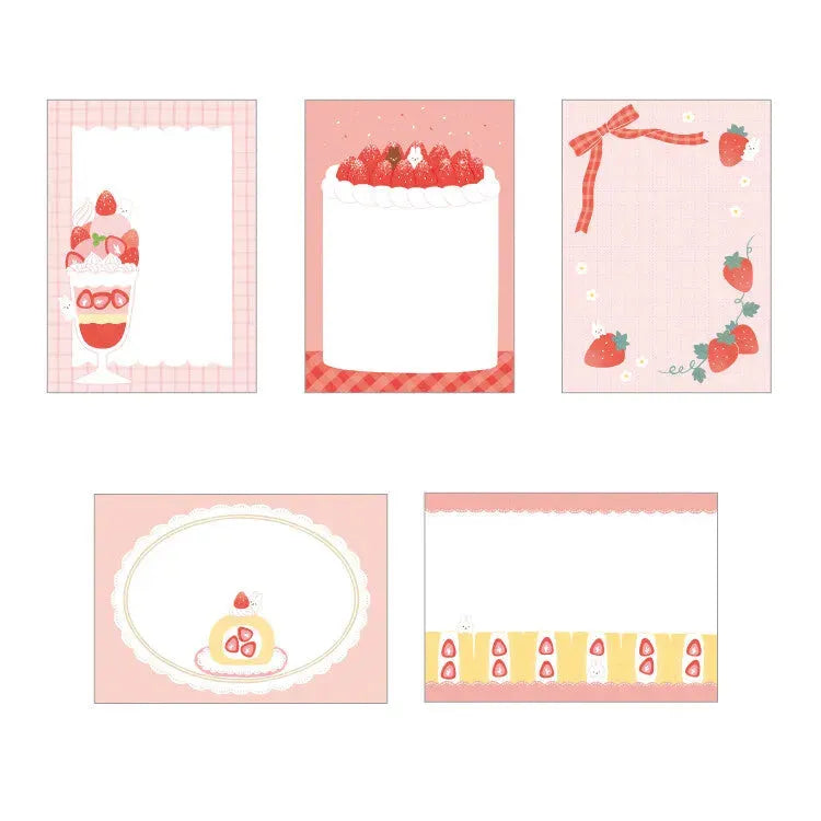 Papier OTEGARU MEMO - Rabbit and Strawberry Dessert - Papier Platz - Default Title by Techo Treats Stationery