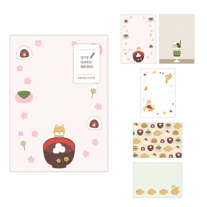 Papier OTEGARU MEMO - Shiba Inu and Japanese Sweets - Papier Platz - Default Title by Techo Treats Stationery