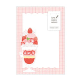 Papier Otegaru Simple Memo - Rabbit and Strawberry Dessert - Techo Treats