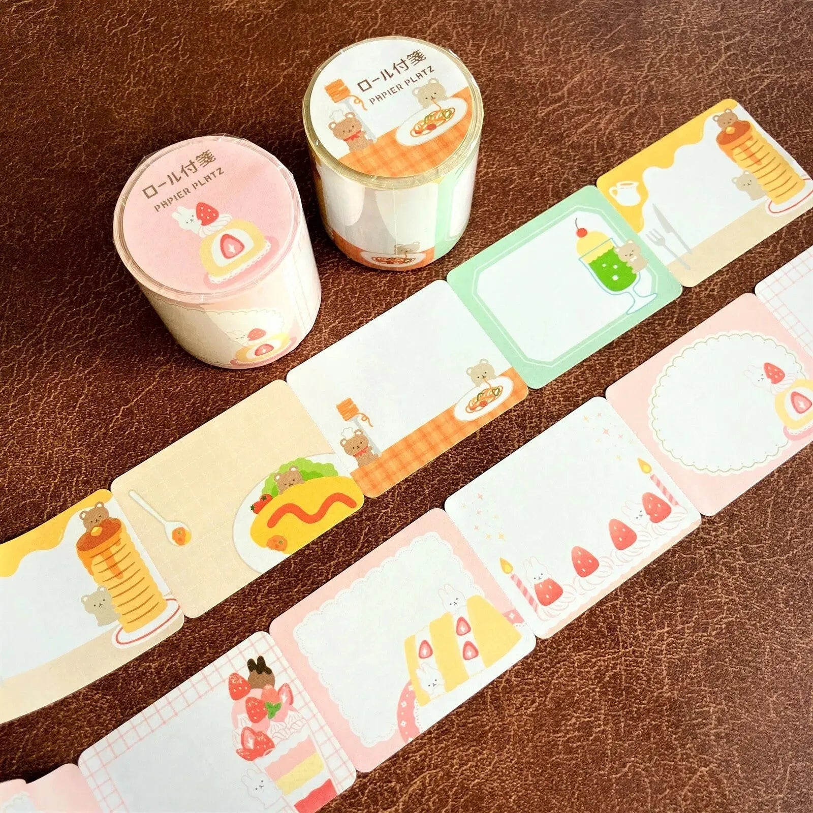 Papier Roll Sticky Notes - Bear Cafe - Papier Platz - Default Title by Techo Treats Stationery