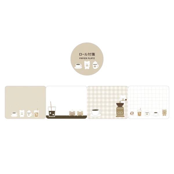 Papier Roll Sticky Notes - Bear Coffee - Papier Platz - Default Title by Techo Treats Stationery