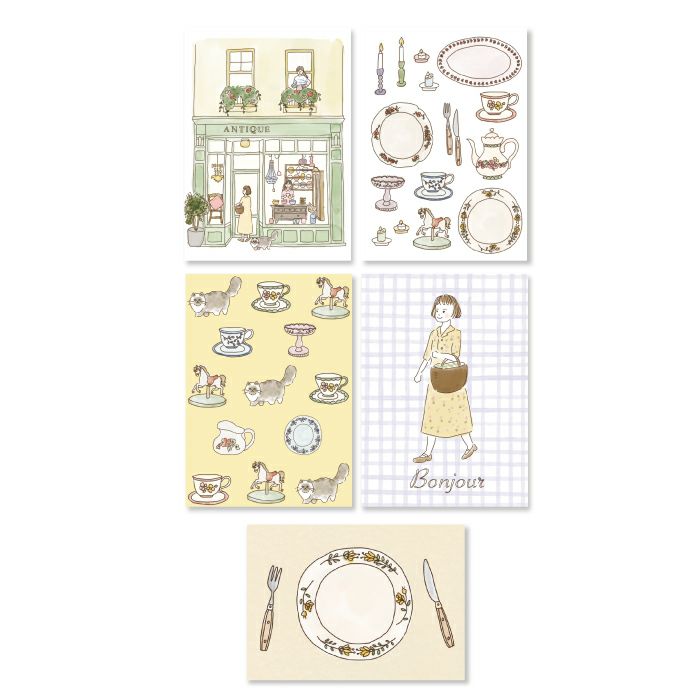 Paris Street Walking Deco Seal - Antique - Furukawa Shiko - Default Title by Techo Treats Stationery