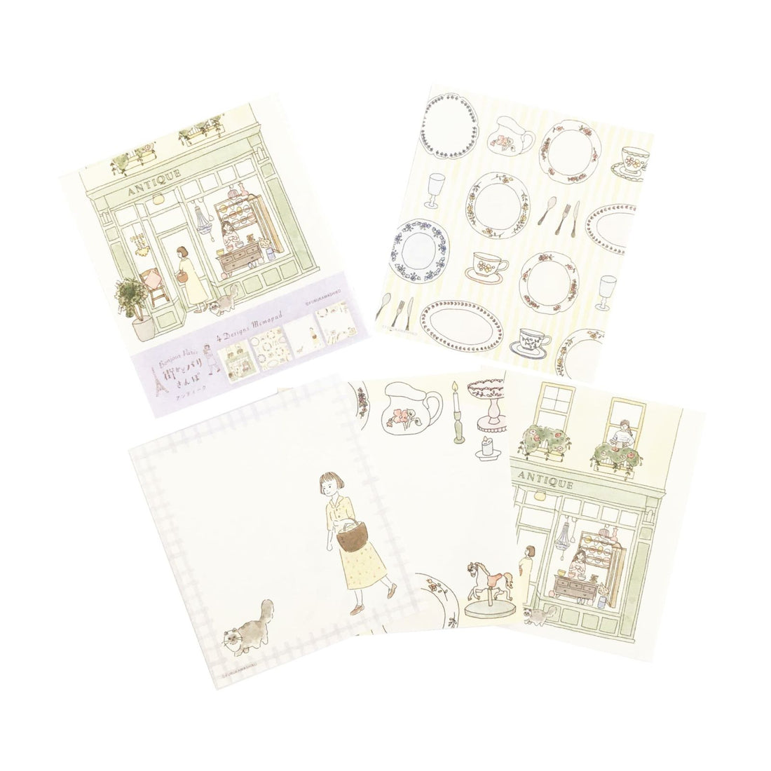 Paris Street Walking Memo Pad - Antique - Furukawa Shiko - Default Title by Techo Treats Stationery