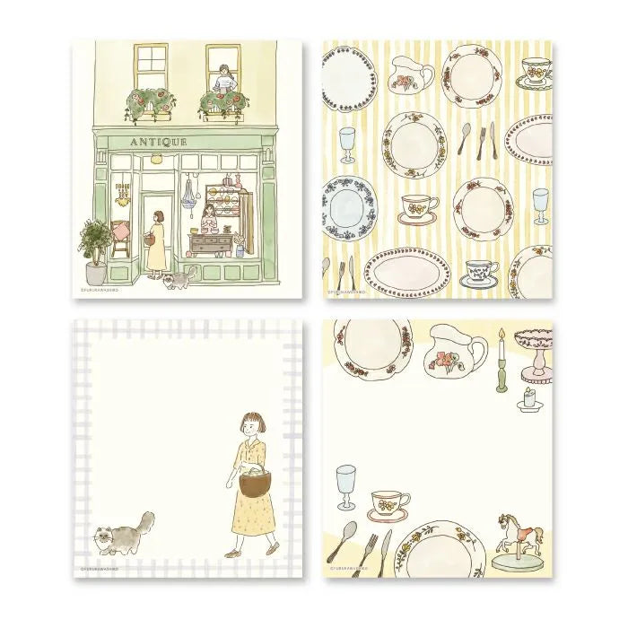 Paris Street Walking Memo Pad - Antique - Furukawa Shiko - Default Title by Techo Treats Stationery