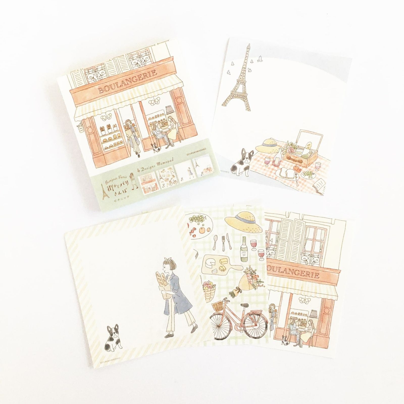 Paris Street Walking Memo Pad - Picnic - Furukawa Shiko - Default Title by Techo Treats Stationery