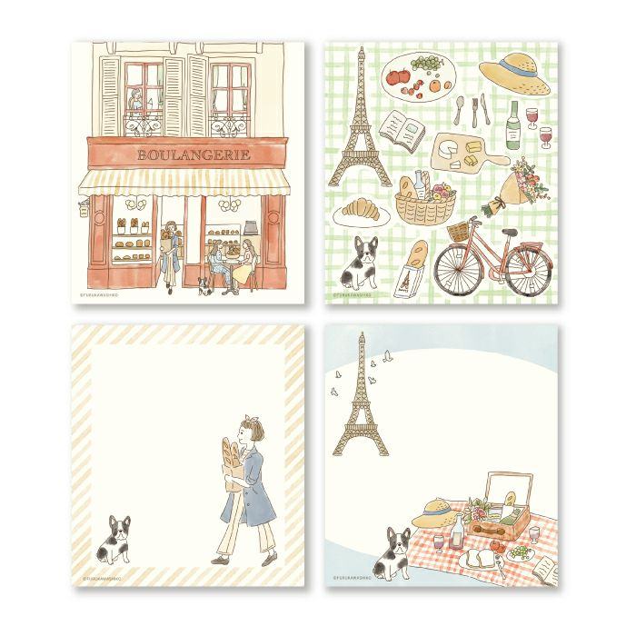 Paris Street Walking Memo Pad - Picnic - Techo Treats