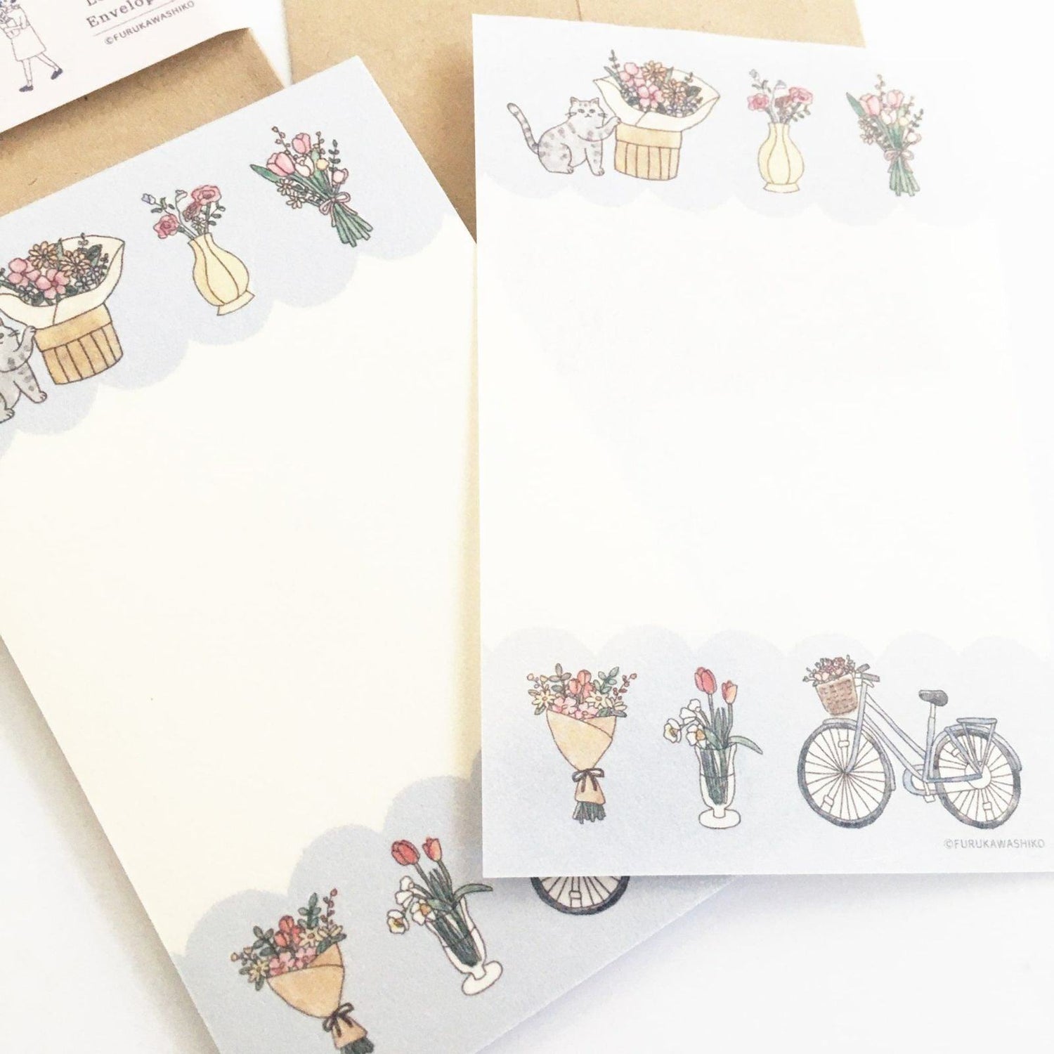 Paris Street Walking Mini Letter Set - Flower Shop - Furukawa Shiko - Default Title by Techo Treats Stationery