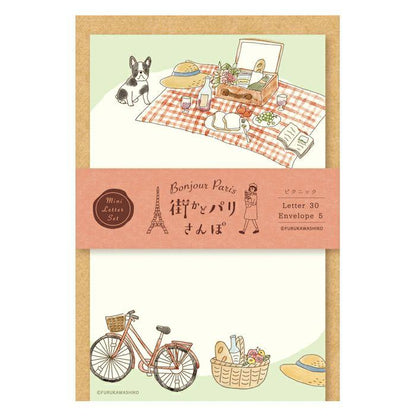 Paris Street Walking Mini Letter Set - Picnic - Furukawa Shiko - Default Title by Techo Treats Stationery
