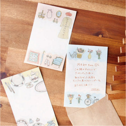 Paris Street Walking Mini Letter Set - Picnic - Furukawa Shiko - Default Title by Techo Treats Stationery
