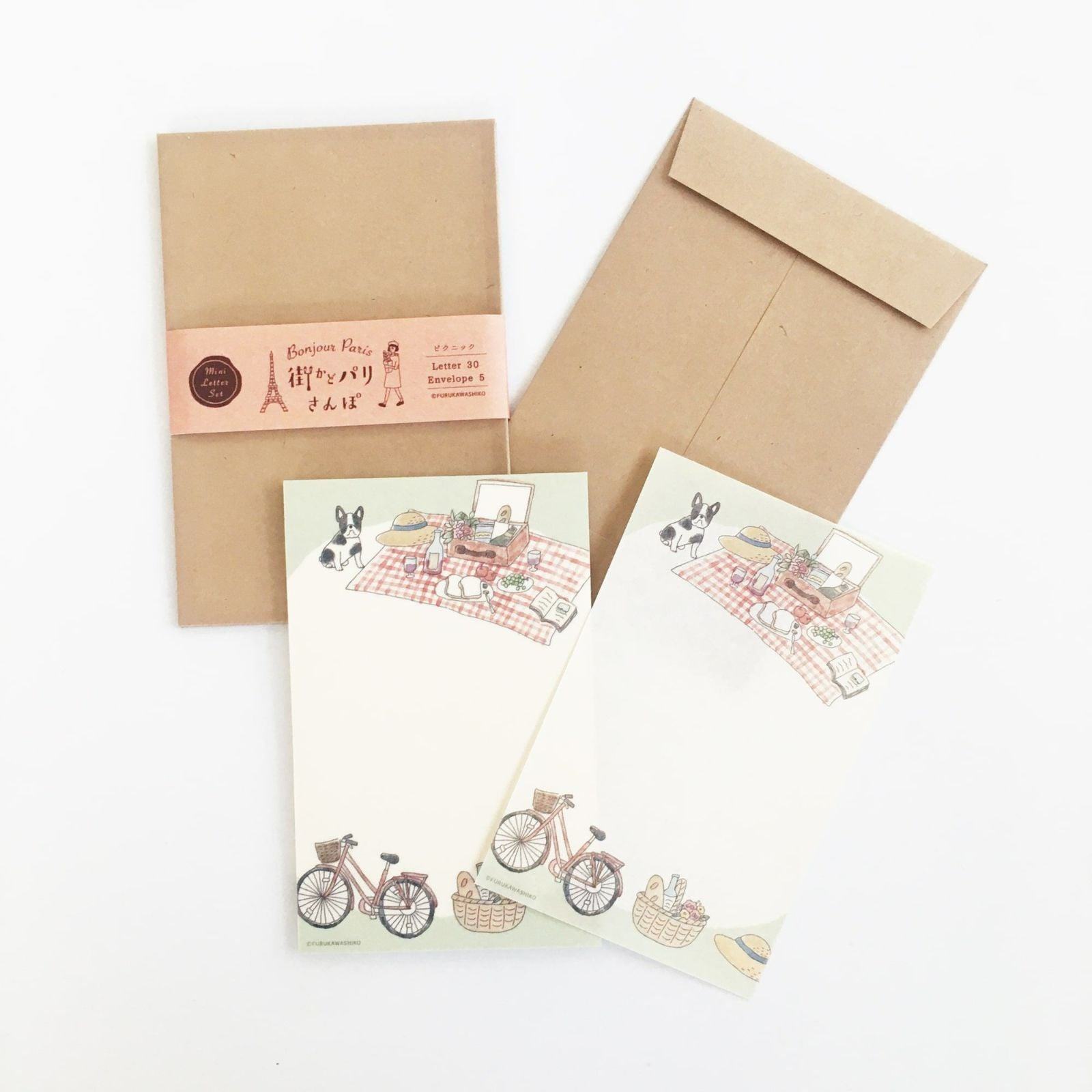 Paris Street Walking Mini Letter Set - Picnic - Furukawa Shiko - Default Title by Techo Treats Stationery