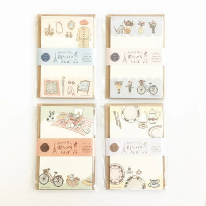 Paris Street Walking Mini Letter Set - Picnic - Furukawa Shiko - Default Title by Techo Treats Stationery