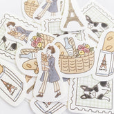 Paris Street Walking Washi Flake Seal - Picnic - Furukawa Shiko - Default Title by Techo Treats Stationery