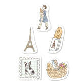 Paris Street Walking Washi Flake Seal - Picnic - Techo Treats