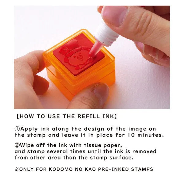 Penetrating Stamp Ink Refill (12 colors) - Kodomo no Kao - 001 - Red by Techo Treats Stationery