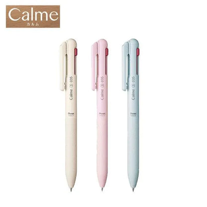 Pentel Calme 3-color Quiet Ballpoint Pen 0.35mm (3 body colors) - Beige 米色 by Techo Treats Stationery