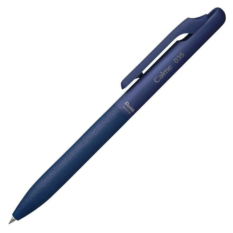 Pentel Calme Quiet Ballpoint Pen 0.35mm (5 body colors) - Blue (Blue Ink) by Techo Treats Stationery