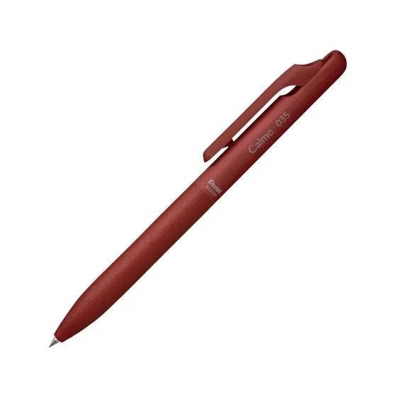 Pentel Calme Quiet Ballpoint Pen 0.35mm (5 body colors) - Red (Red Ink) by Techo Treats Stationery