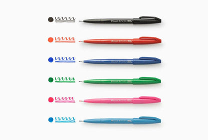 Pentel Fude Touch Brush Sign Pen - Series 1 (18 colors) - Black by Techo Treats Stationery