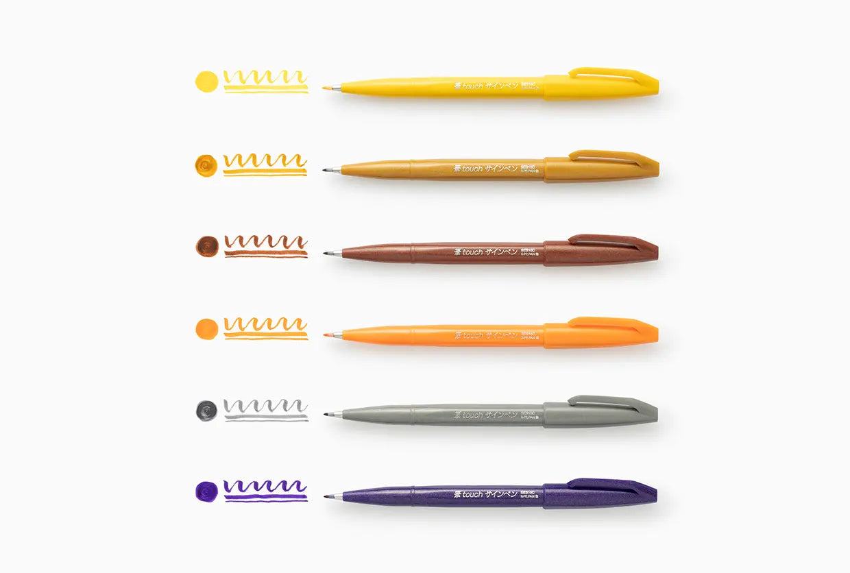 Pentel Fude Touch Brush Sign Pen - Series 1 (18 colors) - Black by Techo Treats Stationery