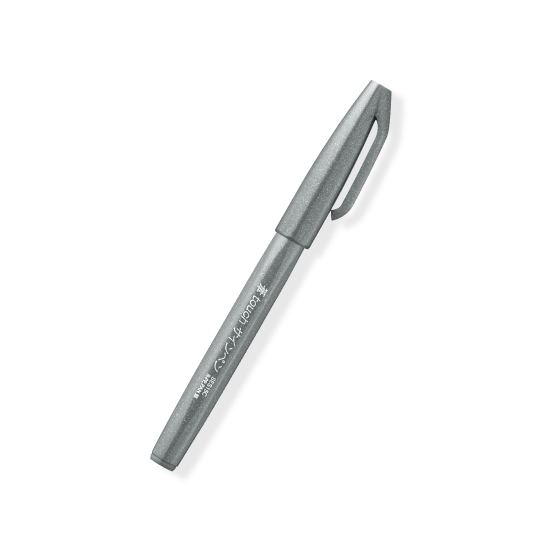 Pentel Fude Touch Brush Sign Pen - Series 1 (18 colors) - Gray by Techo Treats Stationery