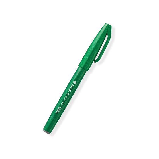 Pentel Fude Touch Brush Sign Pen - Series 1 (18 colors) - Green by Techo Treats Stationery
